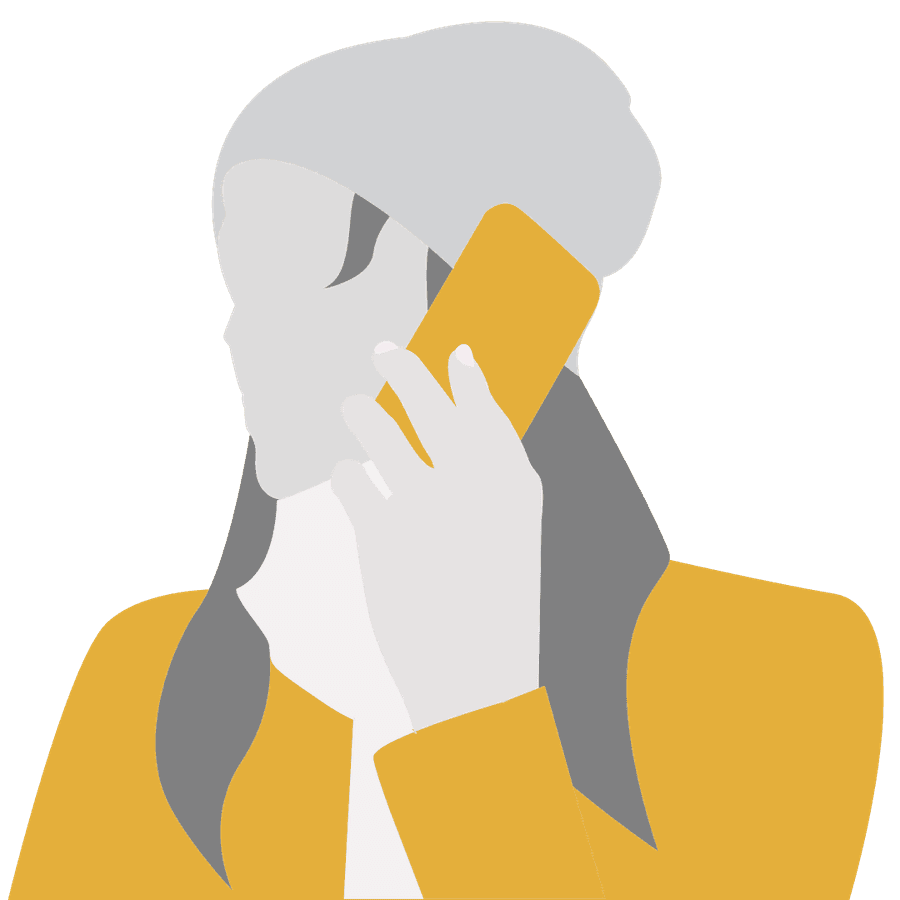 Vector illustration of a woman talking on a smartphone